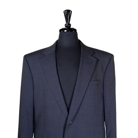 Jos. A. Bank Mens Blazer Blue Check 100% Wool 2 Button Jacket Sport Coat 42L - Picture 4 of 9